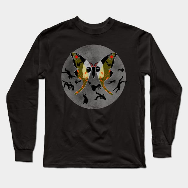 Mothman Moon Shirt Long Sleeve T-Shirt by Oddity Portal